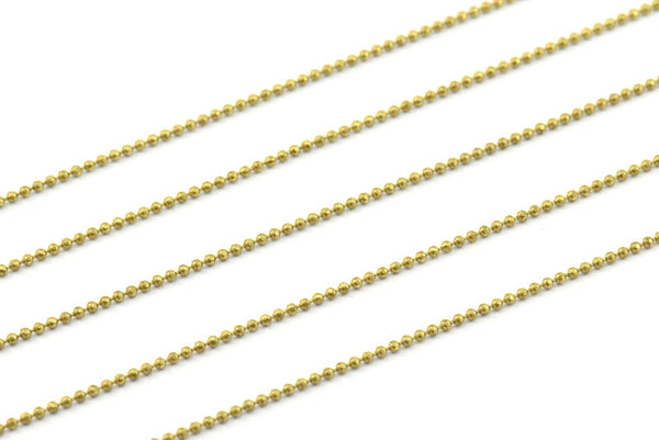 10 Meters - 33 Feet (1.2 Mm) Raw Brass Faceted Ball Chains Ba1.2 Z020