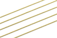 20 Meters - 66 Feet Raw Brass Faceted Ball Chains (1.2mm) Z020