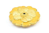 1 Vintage Yellow Flower Handcraft Belt Buckle - Made in Germany (80x10mm) YS111