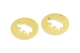 Brass Elephant Necklace, 10 Raw Brass Elephant Tags With 1 Hole, Findings, Charms (23x0.9mm) K635