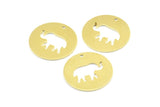 Brass Elephant Necklace, 10 Raw Brass Elephant Tags With 1 Hole, Findings, Charms (23x0.9mm) K635