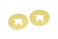 Brass Bird Necklace, 10 Raw Brass Bird Tags With 1 Hole, Findings, Charms (23x0.9mm) K636