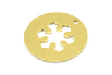 Brass Snowflake Necklace, 10 Raw Brass Snowflake Tags With 1 Hole, Findings, Charms (23x0.9mm) K634