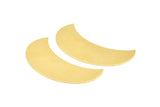 Moon Crescent Pendant, 4 Raw Brass Crescent Pendants, Findings (57x20x0.80mm) BS 1994