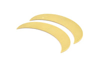 Moon Crescent Pendant, 4 Raw Brass Crescent Pendants, Findings (57x12x0.80mm) BS 1997