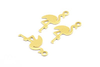 Brass Flamingo Charm, 100 Raw Brass Flamingo Charms With 1 Loop (16.5x7.5x0.4mm) A0887