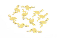 Brass Flamingo Charm, 100 Raw Brass Flamingo Charms With 1 Loop (16.5x7.5x0.4mm) A0887