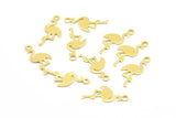 Brass Flamingo Charm, 100 Raw Brass Flamingo Charms With 1 Loop (16.5x7.5x0.4mm) A0887