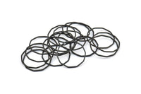 Black Decagon Blank, 25 Oxidized Brass Black Decagon Charms, Pendants (20x0.8x0.7mm) BS 1774 S381
