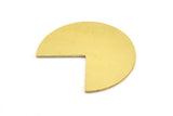 Brass Quarter Blank, 10 Raw Brass Three Quarters Stamping Blank Pendant Without Holes (30x25x0.80mm) B0129