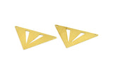 Brass Triangle Pendant, 20 Raw Brass Triangle Pendant 2 Holes (45x35x35mm) A0079