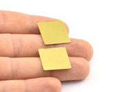 Brass Square Blank, 12 Raw Brass Square Blanks (20x20mm) A0098