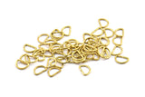10mm Circle Jump Ring - 50 Raw Brass Semi Circle Connectors Jump Rings (10x7mm) Brs 522 L010