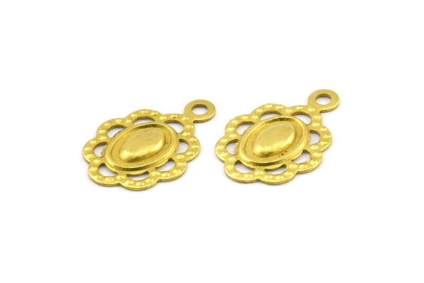 Brass Cameo Charm, 50 Raw Brass Cameo Charms, Findings (15x10mm) Brs 457 A0512