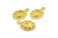 Brass Cameo Charm, 50 Raw Brass Cameo Charms, Findings (15x10mm) Brs 457 A0512
