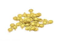 Brass Cameo Charm, 50 Raw Brass Cameo Charms, Findings (15x10mm) Brs 457 A0512