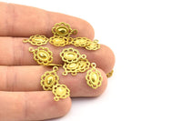 Brass Cameo Charm, 50 Raw Brass Cameo Charms, Findings (15x10mm) Brs 457 A0512