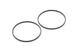 45mm Circle Connector, 6 Oxidized Brass Black Circle Connectors (45x1.7x0.8mm) E053 S721