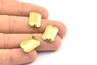 Brass Octagon Connector, 20 Raw Brass Octagon With 2 Holes Connectors ,findings (19x12mm) A0548