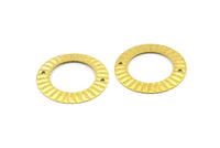 Middle Hole Ring, 15 Raw Brass Connector Middle Hole Rings (25mm) D0206--y025