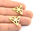 Brass Triangle Charm, 20 Raw Brass Triangle Charms With 1 Hole (22x25mm) Brs 3025 A0090