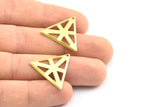 Raw Brass Triangle, 150 Raw Brass Triangle Charms With 1 Hole (22x25mm) Brs 3025 A0090