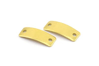 Brass Twisted Charm, 50 Raw Brass Twisted Rectangle Connectors, Findings, Charms (16x6mm) Brs 709 A0383
