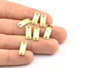 Brass Twisted Charm, 50 Raw Brass Twisted Rectangle Connectors, Findings, Charms (16x6mm) Brs 709 A0383