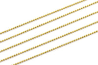Ball Chain, Raw Brass Chain, 5 Meters - 16.5 Feet Raw Brass Ball Chain (1.2mm) ( Z018 )