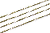 Antique Bronze Brass Chain, 5 Meters - 16.5 Feet (1.5x2mm) Antique Bronze Tone Brass Soldered Chain - Y006 ( Z028 )