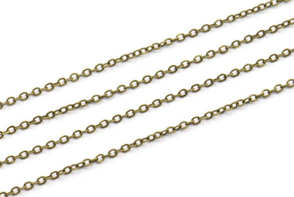 Brass Chain, Solder Chain, 20 Meters - 66 Feet (1.5x2mm) Antique Bronze Tone Brass Soldered Chain - Y006   Z028