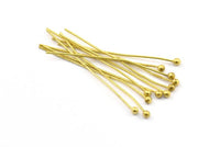 Brass Ball Pins, 1000 Raw Brass Ball Pins, Findings (35mm) - Bp-10 Brc220