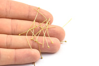 Brass Ball Pins, 1000 Raw Brass Ball Pins, Findings (35mm) - Bp-10 Brc220