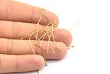 Raw Brass Pin, 200 Raw Bras Ball Pins, Findings (35x0.7x1.8mm) BP-10 - BRC220