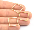 Square Brass Findings, 10 Raw Brass Textured Square Findings (20mm) A0578