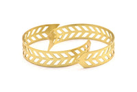 Chevron Cuff Blank - 1 Raw Brass Chevron Cuff Bracelet Blank Bangles With 2 Holes (15x145x0.80mm) T104-0