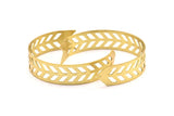 Chevron Cuff Blank - 1 Raw Brass Chevron Cuff Bracelet Blank Bangles With 2 Holes (15x145x0.80mm) T104-0