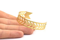 Chevron Cuff Blank - 1 Raw Brass Chevron Cuff Bracelet Blank Bangles With 2 Holes (15x145x0.80mm) T104-0