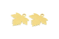 Pirinç Yaprak Tılsımı, 1 Halkalı 50 Ham Pirinç Yaprak Tılsımı, Kolye Ucu, Bulgular (15x13mm) A0605