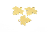Pirinç Yaprak Tılsımı, 1 Halkalı 50 Ham Pirinç Yaprak Tılsımı, Kolye Ucu, Bulgular (15x13mm) A0605