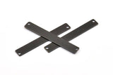 Black Customized Bar, 6 Oxidized Brass Black Stamping Blanks With 2 Holes (6x44x0.80mm) B0191 S667