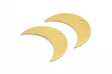 Raw Brass Moon, 10 Raw Brass Moon Blanks withs 1 hole (25x8.5x0.80mm) Moon2