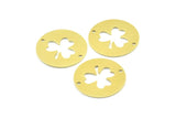 Brass Clover Connector, 10 Raw Brass Clover Connectors With 2 Holes, Findings, Charms (23x0.9mm) B0206
