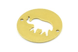 Brass Elephant Connector, 10 Raw Brass Elephant Connectors With 2 Holes, Findings, Charms (23x0.9mm) K633
