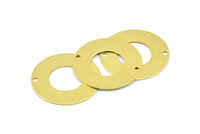 Middle Hole Connector, 20 Raw Brass Middle Hole Connectors, Findings (20mm) Brs 510 A0537