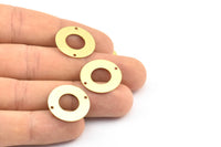 Middle Hole Connector, 20 Raw Brass Middle Hole Connectors, Findings (20mm) Brs 510 A0537