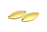Brass Marquise Connector, 40 Raw Brass Marquise Charms with 2 Holes, Cambered Findings  (16x7mm) Brs 352 A0126