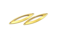 Marquise Middle Hole, 50 Raw Brass Marquise Middle Hole Charms With 2 Holes, Jewelry Findings (32x8mm) Brs 500 A0208