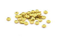 Brass Spacing Bead, 250 Raw Brass Bead Caps, Charms, Findings (9mm) Brs 353 A0230