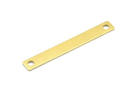 Personalized Brass Connector, 10 Raw Brass Stamping Connectors (54x7mm) B0182